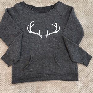 Alternative Apparel Gray Sweatshirt with White Antler Design